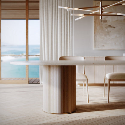 Rhythm Oval Stone Dining Table