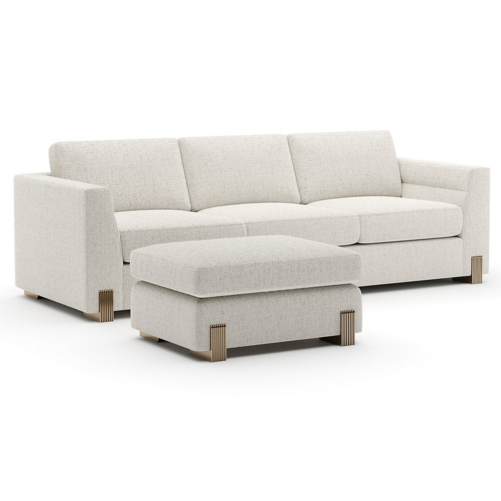 Counter Balance Chaise Sectional Sofa with Ottoman