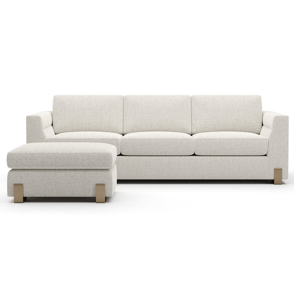 Counter Balance Chaise Sectional Sofa with Ottoman