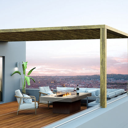 Gin 90 Dining Height Teak Fire Table