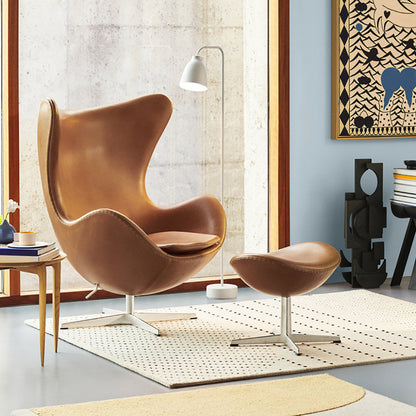 Egg Leather Ottoman