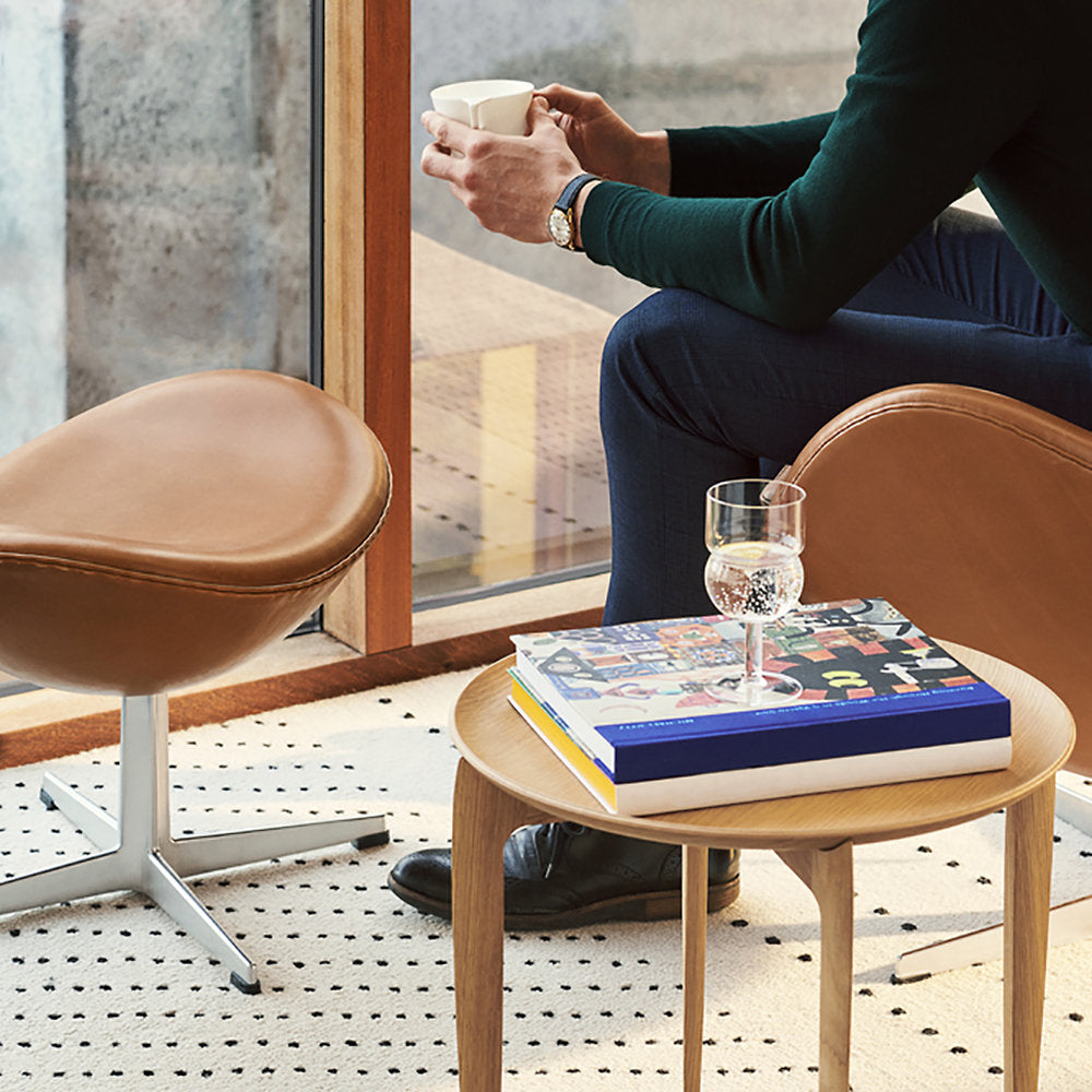 Egg Leather Ottoman