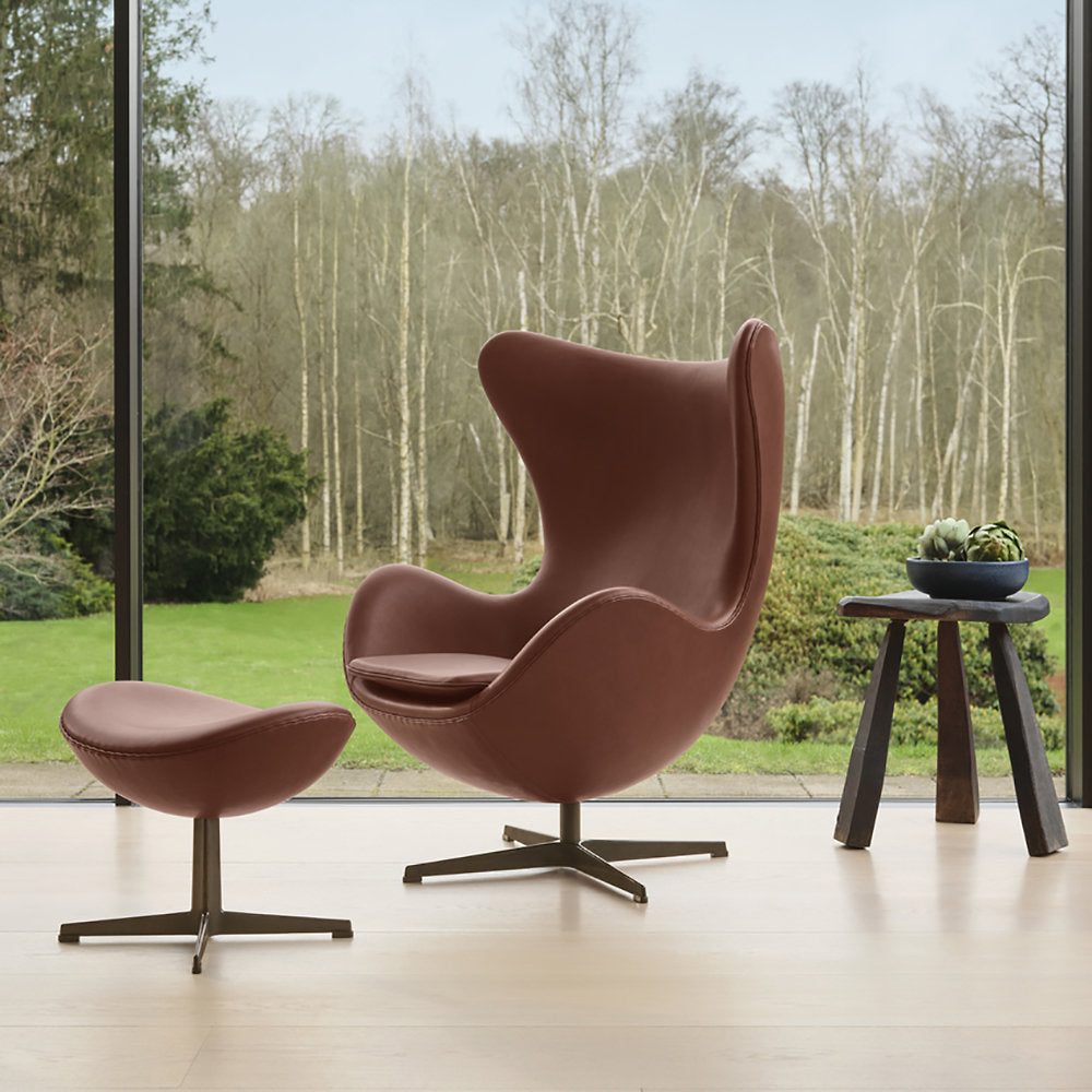 Egg Leather Ottoman