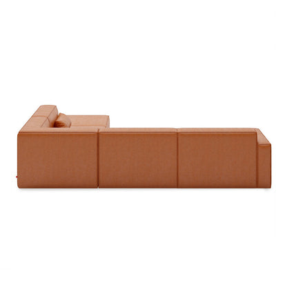 Mix Modular Leather 5 Piece Sectional Sofa - Right Facing
