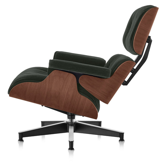 Eames Lounge Chair with Ottoman in Mohair Supreme