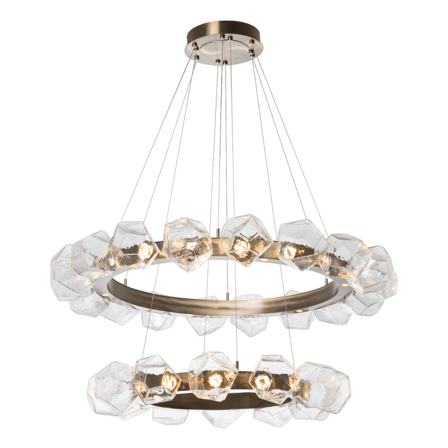 Hammerton Studio Gem 48" Wide 40 Light Hand Blown Glass LED 2 Tier Radial Ring Chandelier
