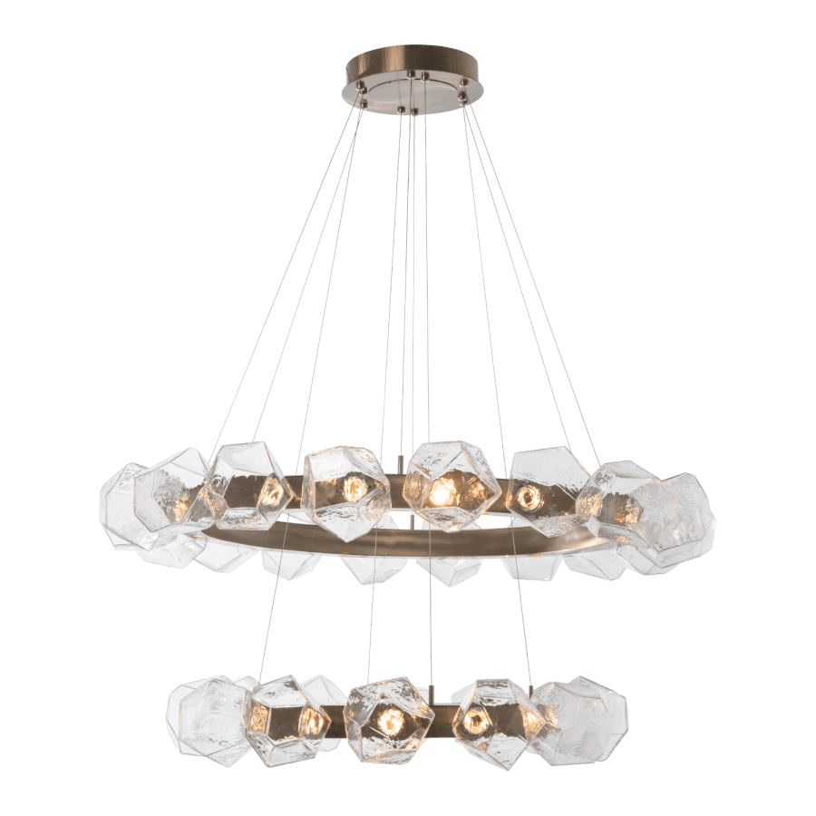 Hammerton Studio Gem 48" Wide 40 Light Hand Blown Glass LED 2 Tier Radial Ring Chandelier