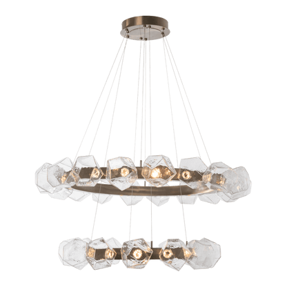 Hammerton Studio Gem 48" Wide 40 Light Hand Blown Glass LED 2 Tier Radial Ring Chandelier
