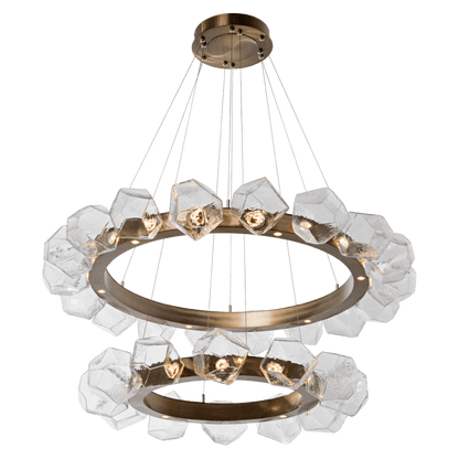 Hammerton Studio Gem 48" Wide 40 Light Hand Blown Glass LED 2 Tier Radial Ring Chandelier