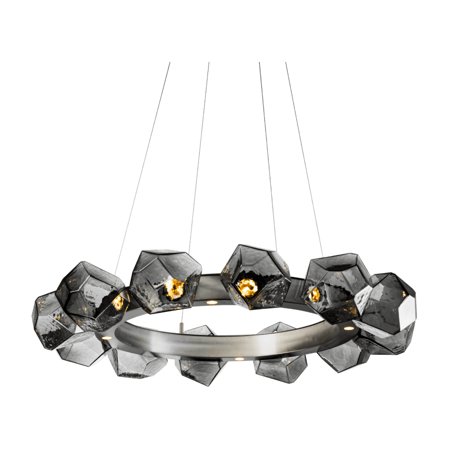 Hammerton Studio Gem 36" Wide 16 Light Hand Blown Glass LED Radial Ring Chandelier
