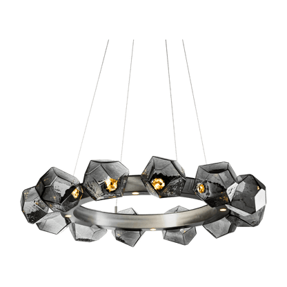 Hammerton Studio Gem 36" Wide 16 Light Hand Blown Glass LED Radial Ring Chandelier