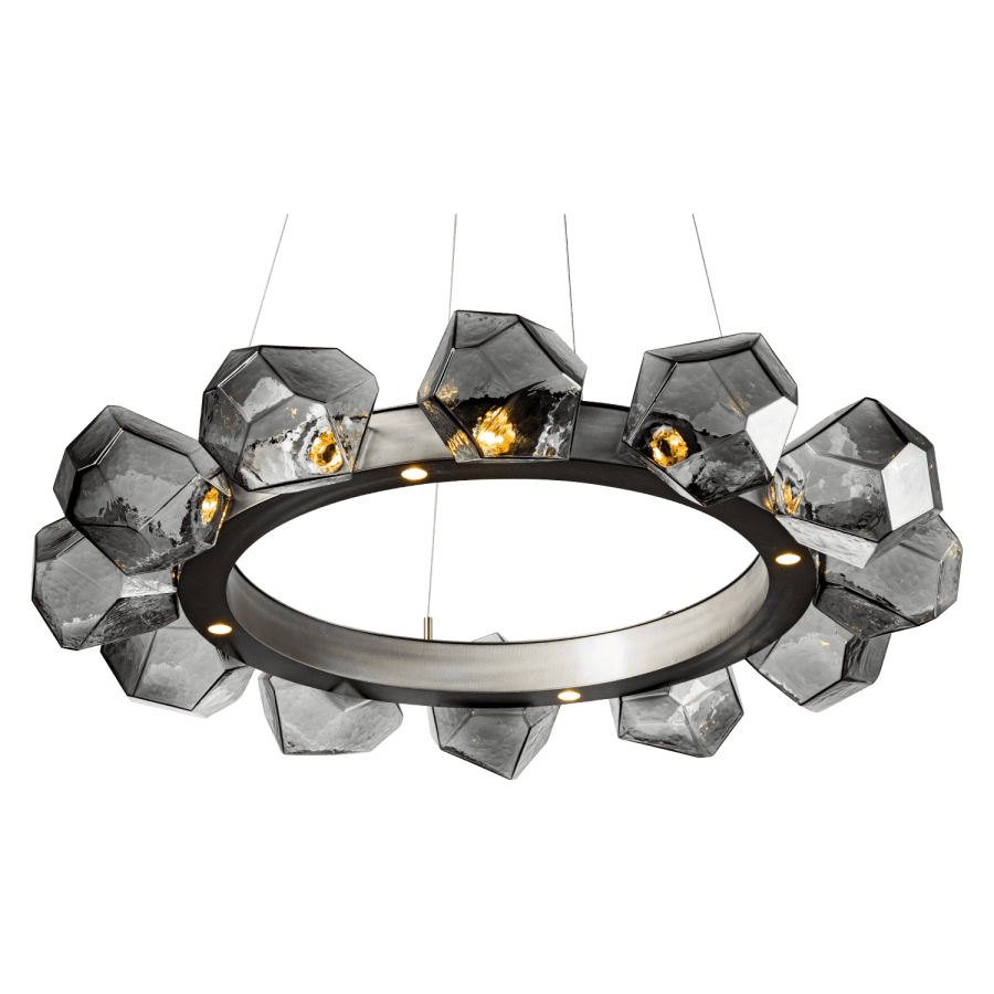 Hammerton Studio Gem 36" Wide 16 Light Hand Blown Glass LED Radial Ring Chandelier