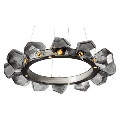 Hammerton Studio Gem 36" Wide 16 Light Hand Blown Glass LED Radial Ring Chandelier