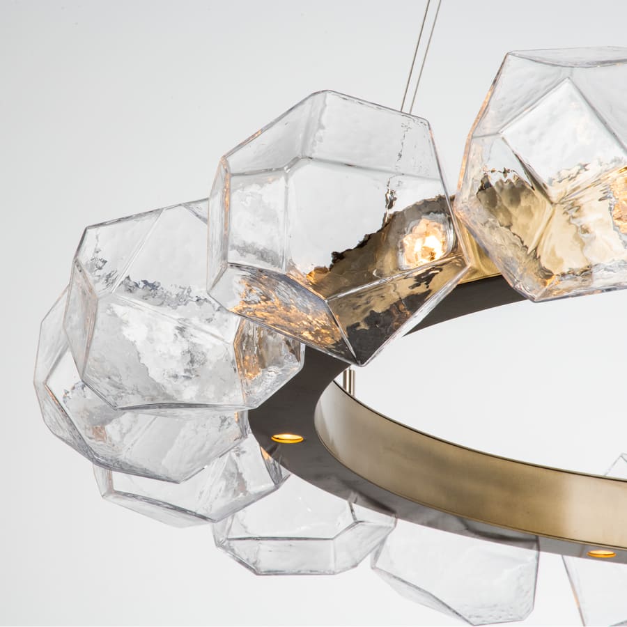Hammerton Studio Gem 48" Wide 24 Light Hand Blown Glass LED Radial Ring Chandelier