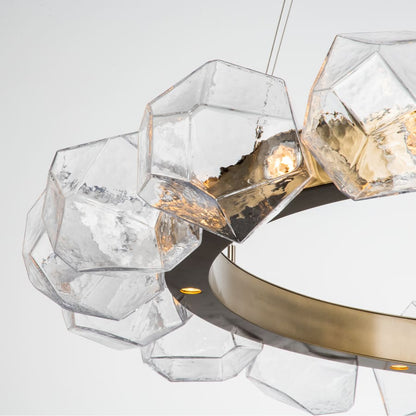 Hammerton Studio Gem 48" Wide 24 Light Hand Blown Glass LED Radial Ring Chandelier
