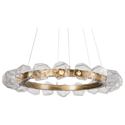 Hammerton Studio Gem 48" Wide 24 Light Hand Blown Glass LED Radial Ring Chandelier