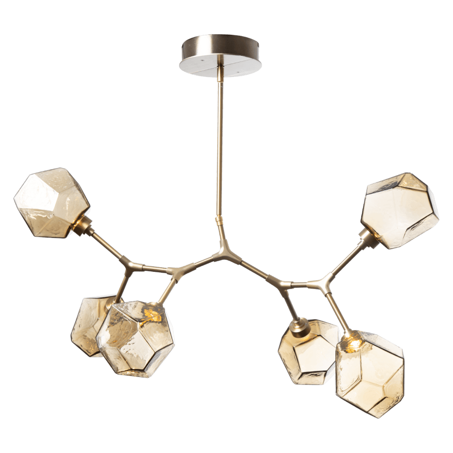 Hammerton Studio Gem 38" Wide 6 Light Hand Blown Glass LED Modern Branch Chandelier
