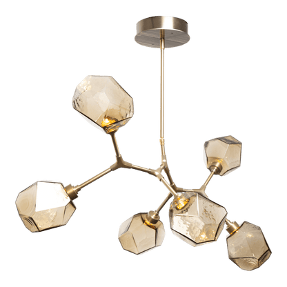 Hammerton Studio Gem 38" Wide 6 Light Hand Blown Glass LED Modern Branch Chandelier
