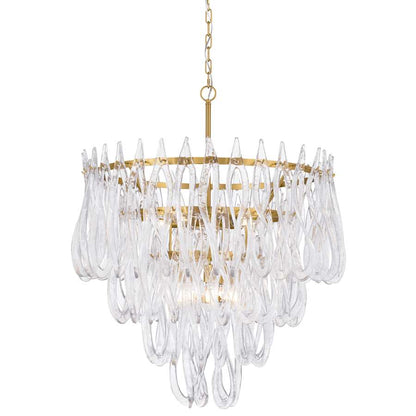 Metropolitan Glassara 10 Light 32" Wide Waterfall Chandelier with Clear Handmade Glass