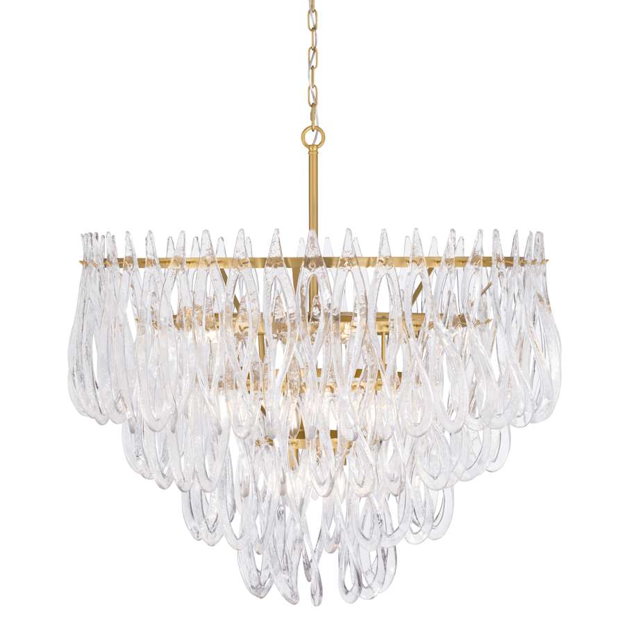 Metropolitan Glassara 15 Light 40" Wide Waterfall Chandelier with Clear Handmade Glass