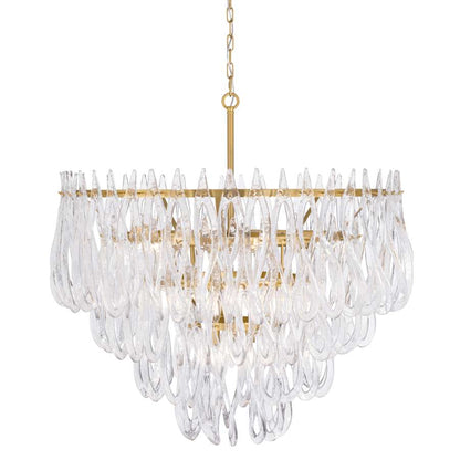 Metropolitan Glassara 15 Light 40" Wide Waterfall Chandelier with Clear Handmade Glass