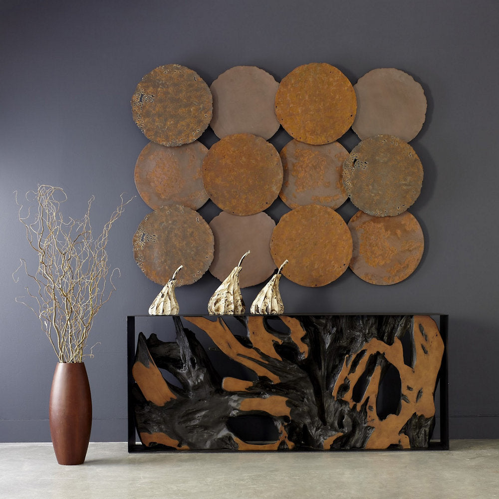 Cast Root Metal Framed Console Table