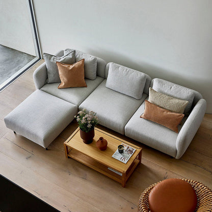 Aura 3-Seater High Armrest Sofa with Chaise Lounge, Right