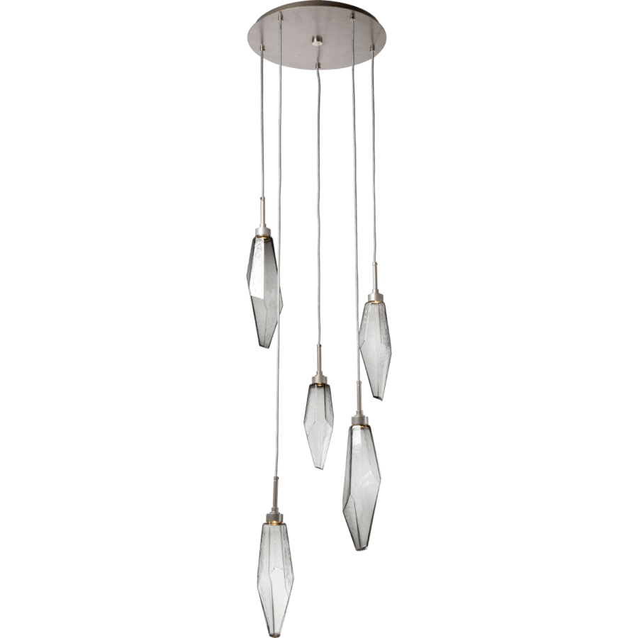 Hammerton Studio Rock Crystal 18" Wide 5 Light Hand Blown Glass Linear LED Pendant