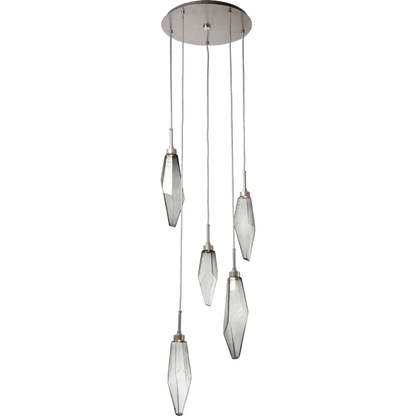 Hammerton Studio Rock Crystal 18" Wide 5 Light Hand Blown Glass Linear LED Pendant
