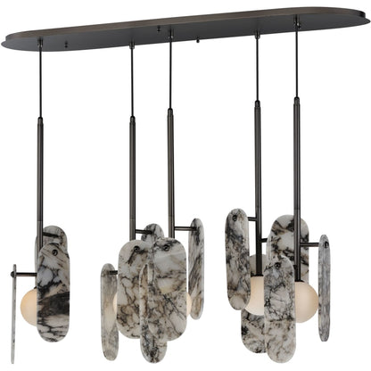 Studio M Megalith 5 Light 48" Wide LED Linear Chandelier by Nina Magon