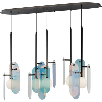 Studio M Megalith 5 Light 48" Wide LED Linear Chandelier by Nina Magon