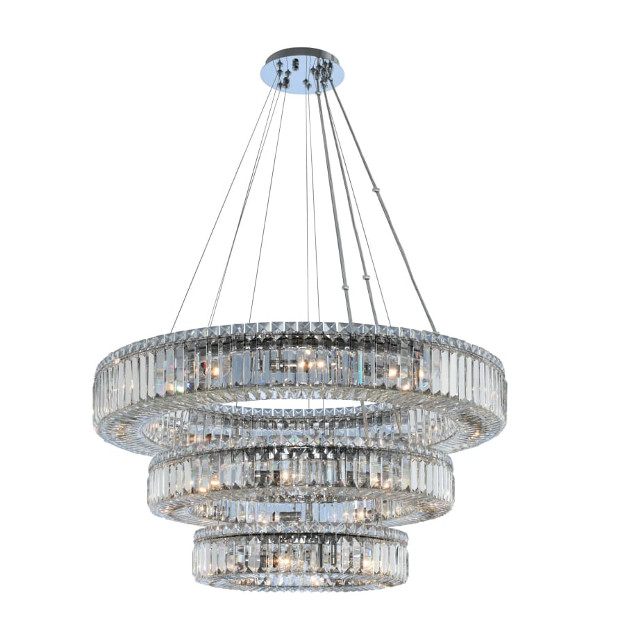 Allegri Rondelle 3 Light 36" Wide Ring Chandelier with Firenze Crystal
