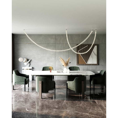Alora Lighting Akoya 208" Wide LED Linear Chandelier with White Acrylic Shades