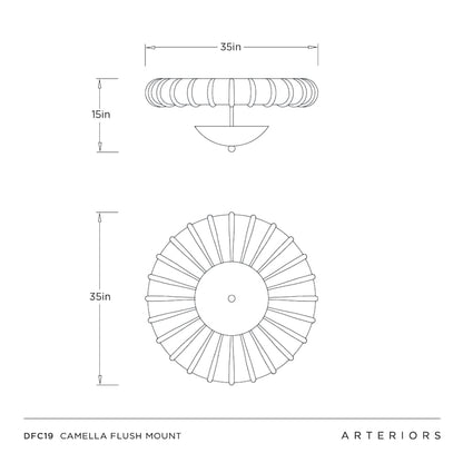 Arteriors Camella Flush Mount 3 Light 35" Wide Flush Mount Ceiling Fixture