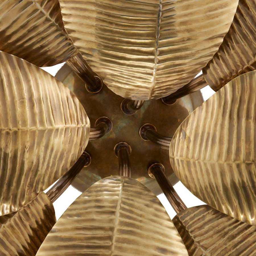 Arteriors Farah 8 Light 44" Wide Semi-Flush Ceiling Fixture with Vintage Brass Shades