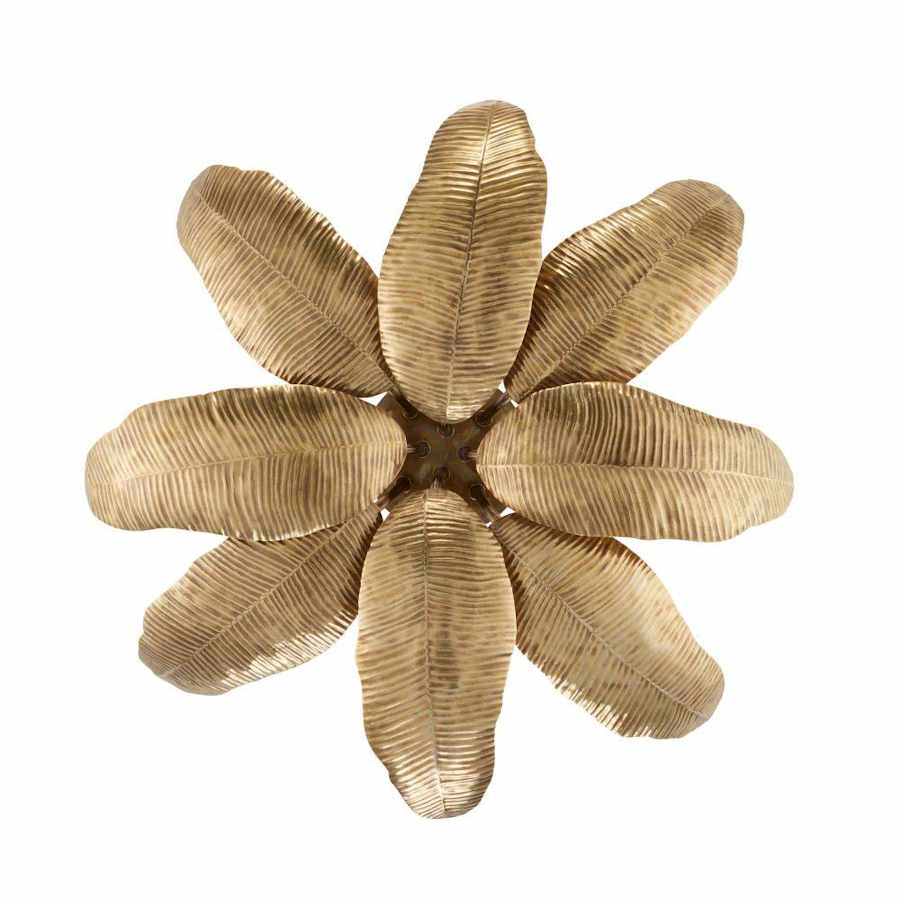 Arteriors Farah 8 Light 44" Wide Semi-Flush Ceiling Fixture with Vintage Brass Shades