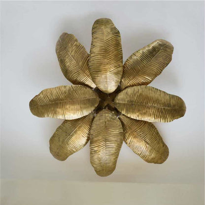 Arteriors Farah 8 Light 44" Wide Semi-Flush Ceiling Fixture with Vintage Brass Shades