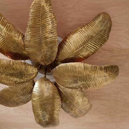 Arteriors Farah 8 Light 44" Wide Semi-Flush Ceiling Fixture with Vintage Brass Shades