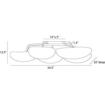 Arteriors Theo 13 Light 55" Wide Flush Mount Ceiling Fixture