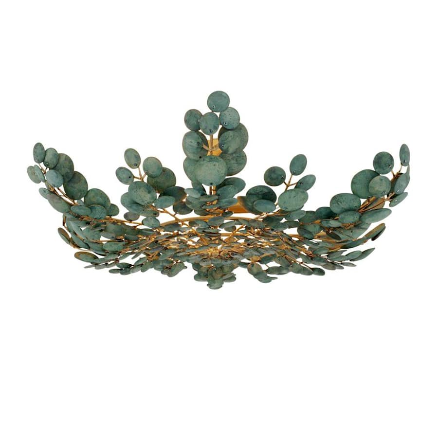 Arteriors Bilal 3 Light 38" Wide Semi-Flush Bowl Ceiling Fixture with Coconut Shell Shade