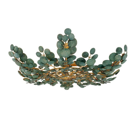 Arteriors Bilal 3 Light 38" Wide Semi-Flush Bowl Ceiling Fixture with Coconut Shell Shade