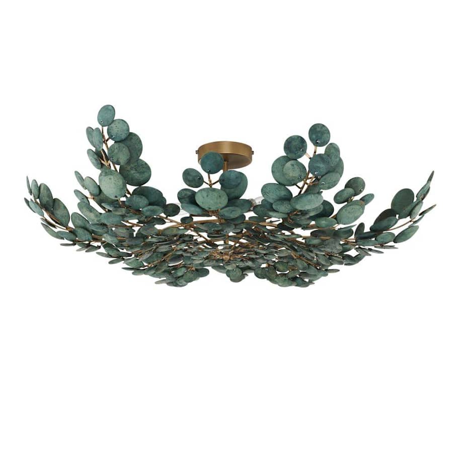 Arteriors Bilal 3 Light 38" Wide Semi-Flush Bowl Ceiling Fixture with Coconut Shell Shade