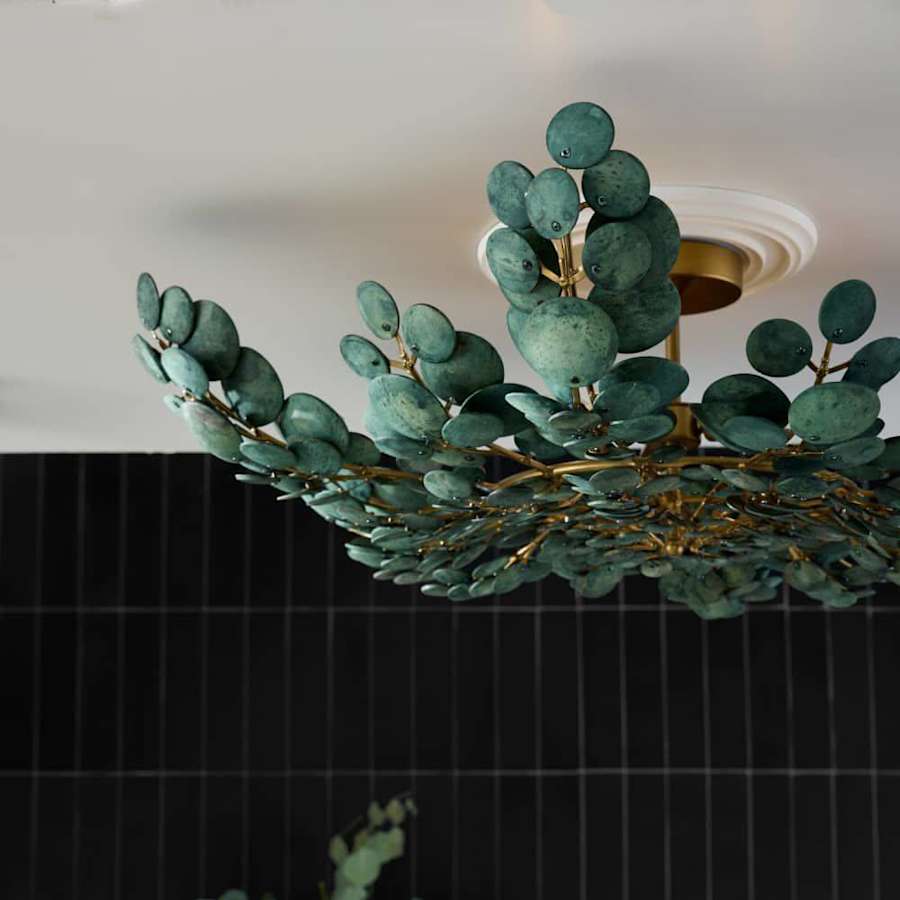 Arteriors Bilal 3 Light 38" Wide Semi-Flush Bowl Ceiling Fixture with Coconut Shell Shade