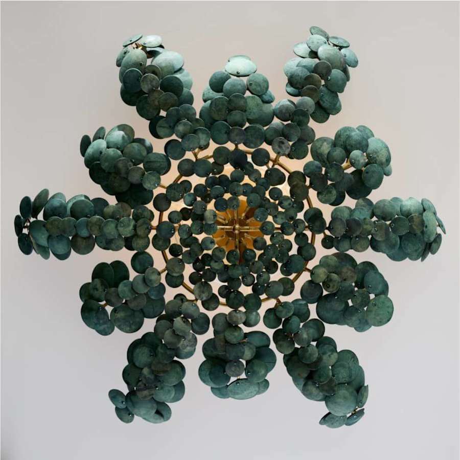 Arteriors Bilal 3 Light 38" Wide Semi-Flush Bowl Ceiling Fixture with Coconut Shell Shade