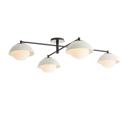 Arteriors Glaze 4 Light 45" Wide Semi-Flush Ceiling Fixture with Ceramic and Opal Glass Shades