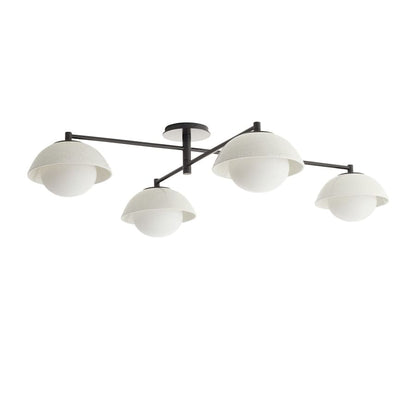 Arteriors Glaze 4 Light 45" Wide Semi-Flush Ceiling Fixture with Ceramic and Opal Glass Shades