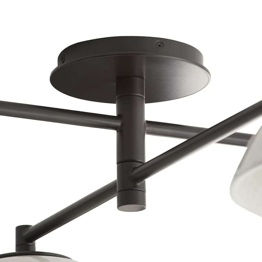 Arteriors Glaze 4 Light 45" Wide Semi-Flush Ceiling Fixture with Ceramic and Opal Glass Shades