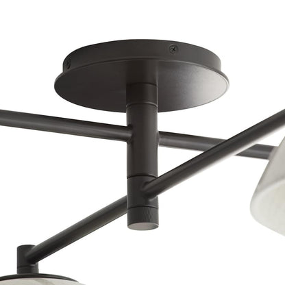 Arteriors Glaze 4 Light 45" Wide Semi-Flush Ceiling Fixture with Ceramic and Opal Glass Shades