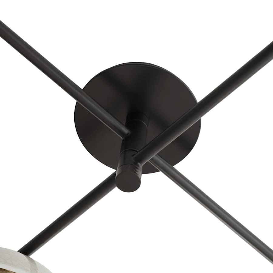 Arteriors Glaze 4 Light 45" Wide Semi-Flush Ceiling Fixture with Ceramic and Opal Glass Shades