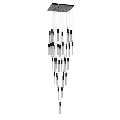 Avenue Lighting Boa 41 Light 35" Wide LED Crystal Multi Light Pendant with Rock-Studded Glass Shades